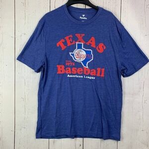 Texas Rangers MLB Large Fanatics Casual T-Shirt Blue New Men‎